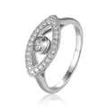 White Topaz Evil Eye Ring by Fine Color Jewels