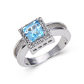 Blue Topaz Chunky Halo Ring by Fine Color Jewels