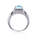 Blue Topaz Chunky Halo Ring by Fine Color Jewels