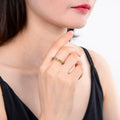 0.8 Ct Round Yellow Citrine Prong Silver Half Eternity Ring by Fine Color Jewels