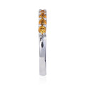 0.8 Ct Round Yellow Citrine Prong Silver Half Eternity Ring by Fine Color Jewels