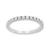 0.70 Ct Round White Moissanite Prong Sterling Silver Eternity Engagement Ring