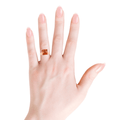 4.24 Ct Square Orange Lab Grown Padparadscha Sapphire Prong 18K Rose Gold Plated Silver Solitaire Ring by Fine Color Jewels