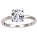 White Topaz Solitaire Engagement Ring by Fine Color Jewels