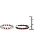 Genuine Garnet Hoop Earrings by Fine Color Jewels