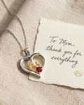 0.50 CTTW Heart Pink Ruby Prong Silver Mom Pendant Necklace by Fine Color Jewels