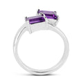 2.00 Ct Octagon Purple Amethyst Prong Silver Bypass Ring by Fine Color Jewels