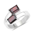 2.40 Ct Octagon Red Garnet Prong Silver Bypass Ring by Fine Color Jewels