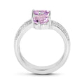 1.46 Ct Round Purple Amethyst Prong Silver Bypass Engagement Ring by Fine Color Jewels