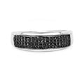 Real Black Diamond Cluster Ring by Fine Color Jewels