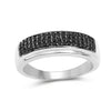 Real Black Diamond Cluster Ring