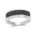 Real Black Diamond Cluster Ring by Fine Color Jewels