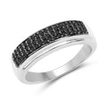 Real Black Diamond Cluster Ring by Fine Color Jewels