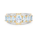 Aquamarine Diamond Engagement Ring by Fine Color Jewels