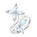 Floral Aquamarine Engagement Ring by Fine Color Jewels