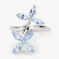 Floral Aquamarine Engagement Ring by Fine Color Jewels