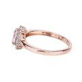 14K Rose Gold Morganite Halo Engagement Rings by Fine Color Jewels