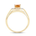 0.36 Ct Cushion Yellow Citrine and White Topaz Prong Silver Ring by Fine Color Jewels
