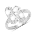 White Opal Floral Ring by Fine Color Jewels