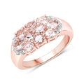 Morganite Cluster Rose Gold Ring by Fine Color Jewels