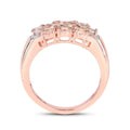 Morganite Cluster Rose Gold Ring by Fine Color Jewels