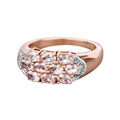 Morganite Cluster Rose Gold Ring by Fine Color Jewels