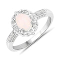Ethiopian Opal Halo Pave Silver Ring by Fine Color Jewels