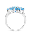 Natural Swiss Blue Topaz Flower Ring by Fine Color Jewels