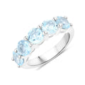 Genuine Blue Topaz 5 Stone Ring by Fine Color Jewels