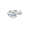 Genuine Blue Topaz Bypass Three Stone Ring by Fine Color Jewels