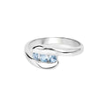 Genuine Blue Topaz Bypass Three Stone Ring by Fine Color Jewels