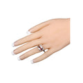 0.74 Ct Round Red Garnet Channel Silver Three stone Bypass Ring by Fine Color Jewels