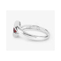 0.74 Ct Round Red Garnet Channel Silver Three stone Bypass Ring by Fine Color Jewels