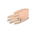 0.56 Ct Oval Green Peridot Channel Silver Three Stone Bypass Ring by Fine Color Jewels