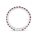1.40 Ct Round Red Garnet Prong Silver Eternity Ring by Fine Color Jewels