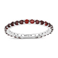 1.40 Ct Round Red Garnet Prong Silver Eternity Ring by Fine Color Jewels