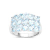 Genuine Blue Topaz Cluster Ring Silver
