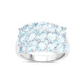 Genuine Blue Topaz Cluster Ring Silver by Fine Color Jewels