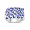 3.60 Ct Oval Violet Tanzanite Prong Silver Cluster Ring