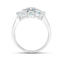 Genuine Aquamarine Cluster Ring by Fine Color Jewels