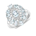 Genuine Aquamarine Cluster Ring by Fine Color Jewels
