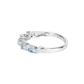 Genuine Aquamarine 5 Stone Ring by Fine Color Jewels