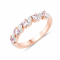 Peach Genuine Morganite 5 Stone Ring by Fine Color Jewels