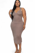 Curvy Split Neck Tank Dress {BD2173X} by The House of Stylez