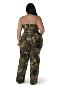 Curvy Camouflage Strapless Jumpsuit by The House of Stylez