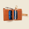 Leather Bifold Wallet with Snap & Key Ring - Natural by CASUPO