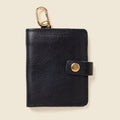 Leather Bifold Wallet with Snap & Key Ring - Black by CASUPO