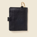 Leather Bifold Wallet with Snap & Key Ring - Black by CASUPO