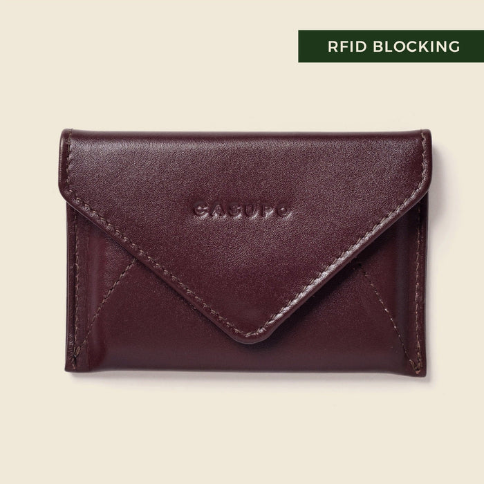 Mini Envelope Wallet With RFID protection - Burgundy by CASUPO