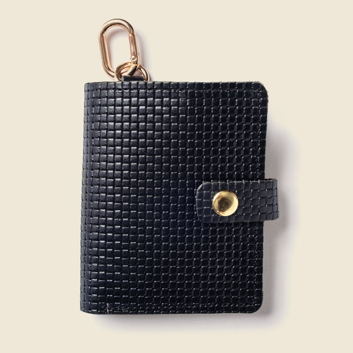 Leather Bifold Wallet with Snap & Key Ring - Black Limited Edition by CASUPO